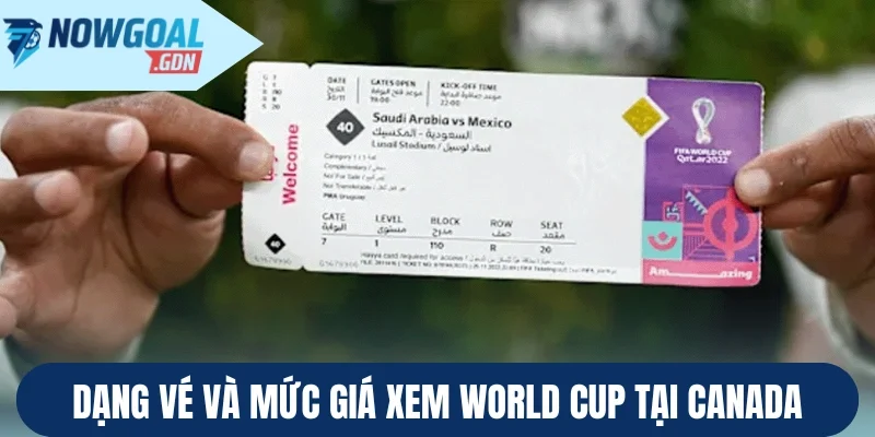 Dạng vé và mức giá xem World Cup tại Canada